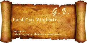 Gerócs Vladimir névjegykártya